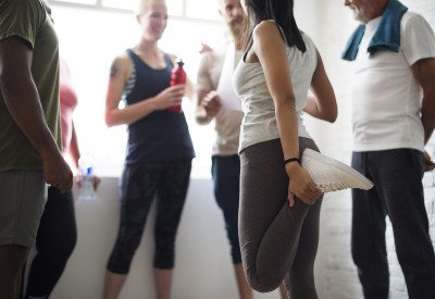 Group of people in a fitness class